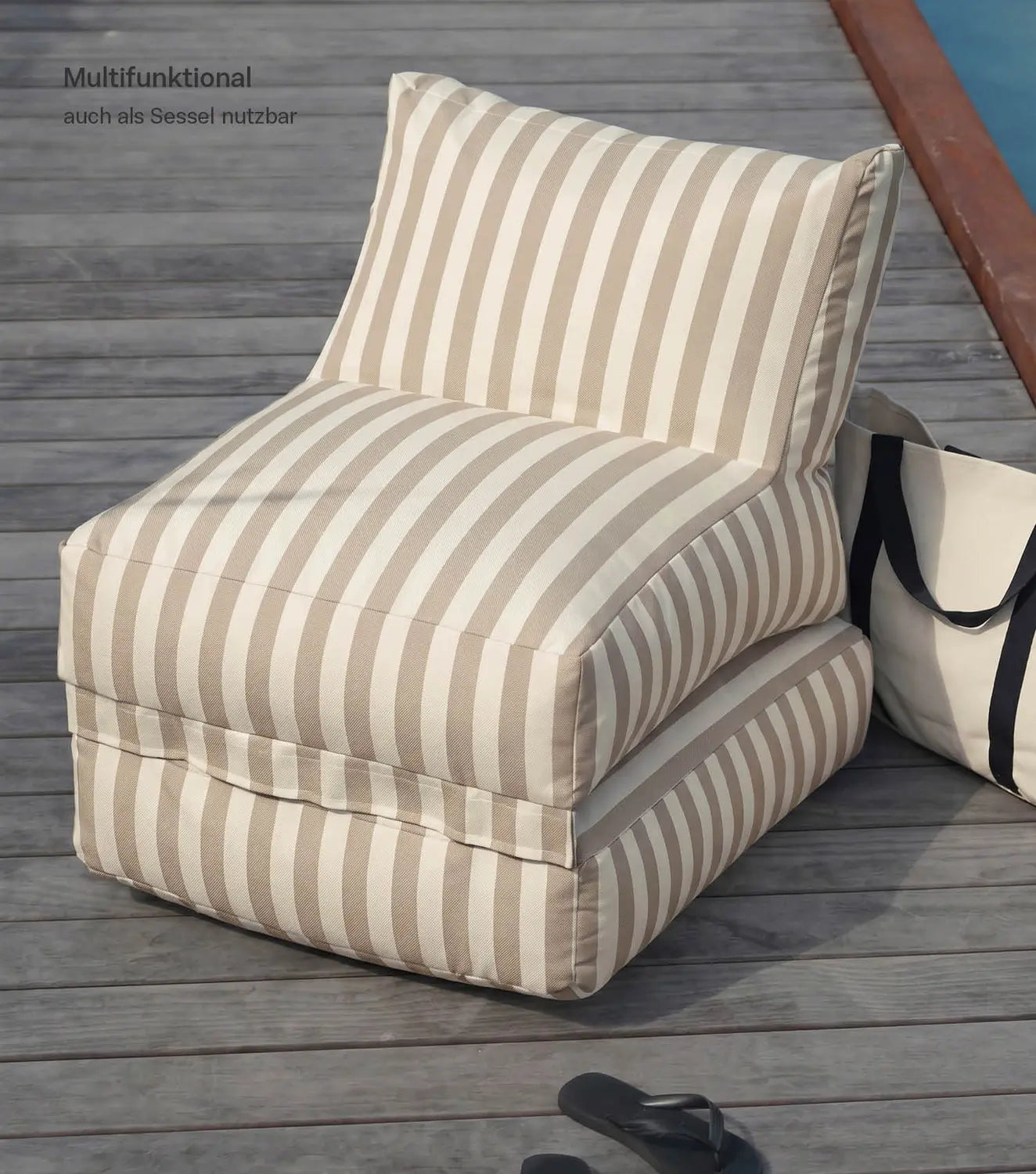 B-Ware Mokebo Sitzsack Outdoor Kissen Summerdream Creme Sand Liegekissen Garten Sitz - 4262436127423