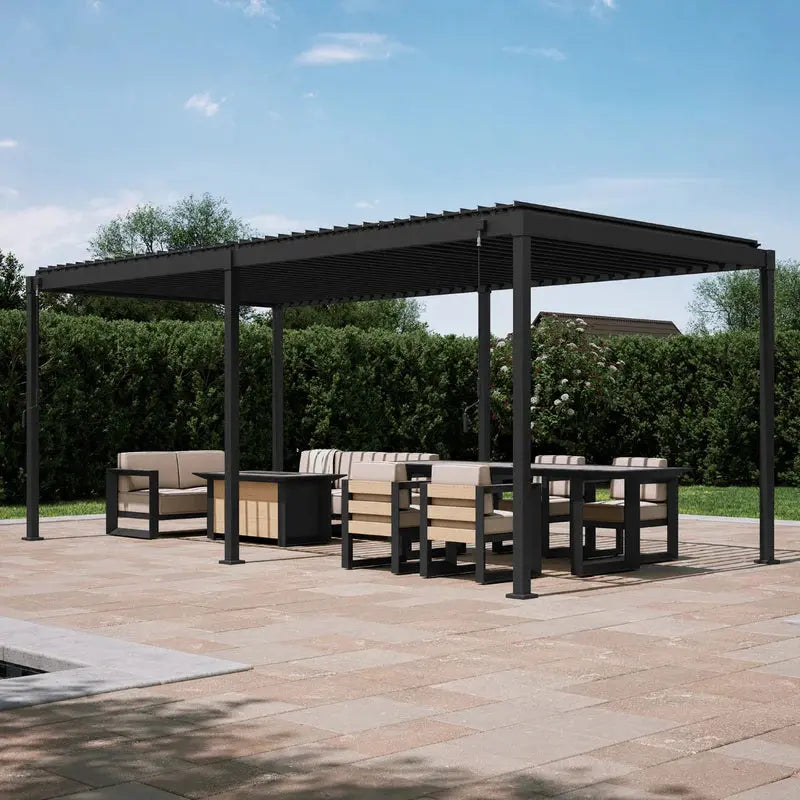 B-Ware Mirador Pergola Pavillon Lamellendach Anthrazit Garten Terrasse Outdoor 3 X 3 M - 4262440690722