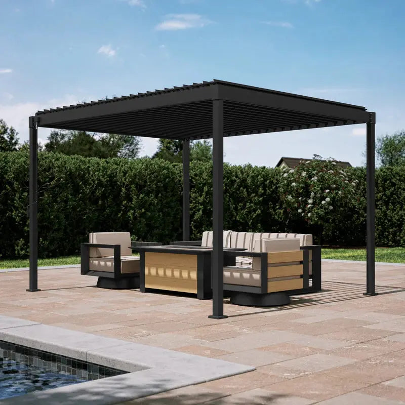 B-Ware Mirador Pergola Pavillon Lamellendach Anthrazit Garten Terrasse Outdoor 3 X 3 M - 4262440690722
