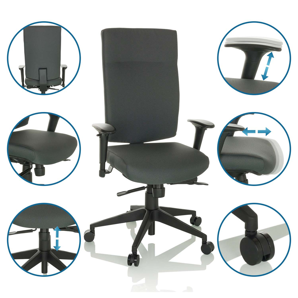 Hjh Office Bürostuhl / Drehstuhl Pro Tec 300 Stoff Anthrazit Stuhl Möbel Sitz966 B-Ware