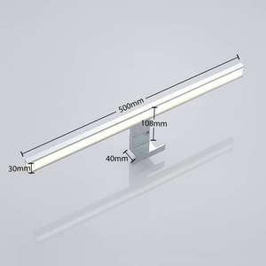Miroir lumineux de salle de bain LED Lindby Peggy, 50 cm, chromé, qualité B 