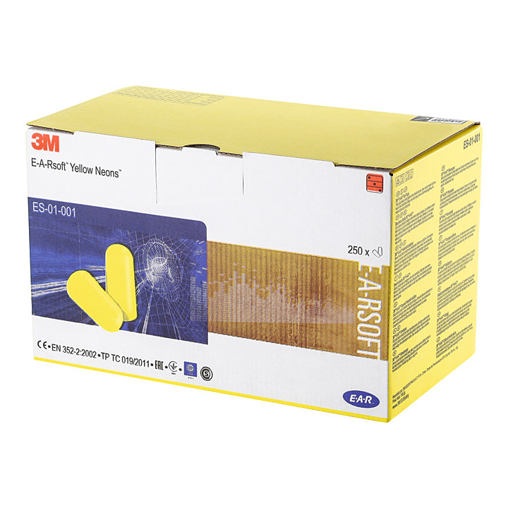 B-Ware 250 Paar 3 M Gehörschutzstöpsel E A R Soft Yellow Neons 250446