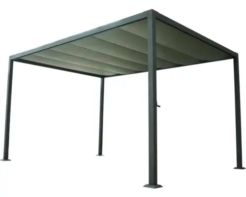 B-Ware Garden Place Pavillon Gartenpavillon Aluminium Grau Terrasse Sonnenschutz 3x4 M - 4306516449309