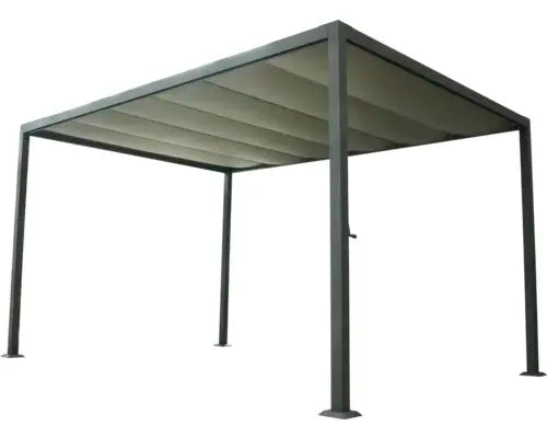 B-Ware Garden Place Pavillon Gartenpavillon Aluminium Grau Terrasse Sonnenschutz 3x4 M - 4306516449309