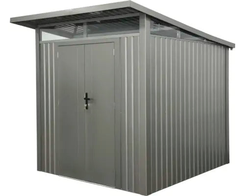 B-Ware Konsta Gartenhaus Gerätehaus Schuppen Fusio Metall Grau Aluminium 225 X 253 Cm  - 4306516451029