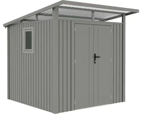 B-Ware Konsta Gartenhaus Gerätehaus Schuppen Fusio Metall Grau Aluminium 225 X 253 Cm  - 4306516451029