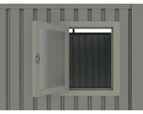 B-Ware Konsta Gartenhaus Gerätehaus Schuppen Fusio Metall Grau Aluminium 225 X 253 Cm  - 4306516451029