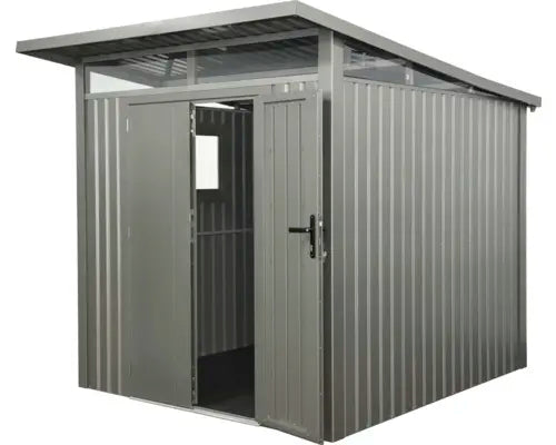B-Ware Konsta Gartenhaus Gerätehaus Schuppen Fusio Metall Grau Aluminium 225 X 253 Cm  - 4306516451029