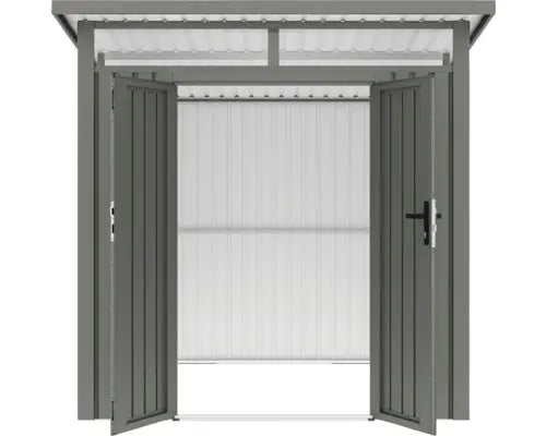 B-Ware Konsta Gartenhaus Gerätehaus Schuppen Fusio Metall Grau Aluminium 225 X 253 Cm  - 4306516451029