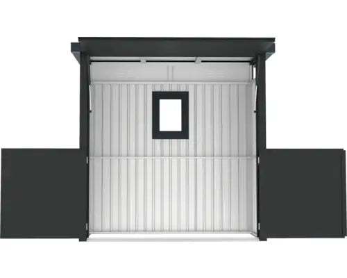 B-Ware Konsta Gartenhaus Geräteschuppen Grillhaus Frontseite 230x113x222cm Anthrazit  - 4306516693610