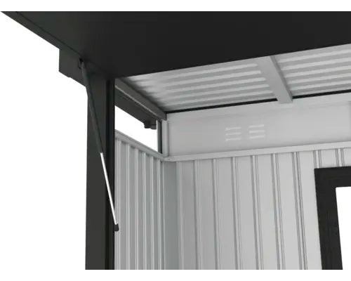 B-Ware Konsta Gartenhaus Geräteschuppen Grillhaus Frontseite 230x113x222cm Anthrazit  - 4306516693610