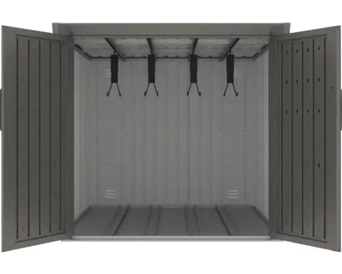 B-Ware Konsta Fahrradgarage Fahrradbox Garage Metall Grau Für 4 Fahrräder 162x211x151cm - 4306516766079