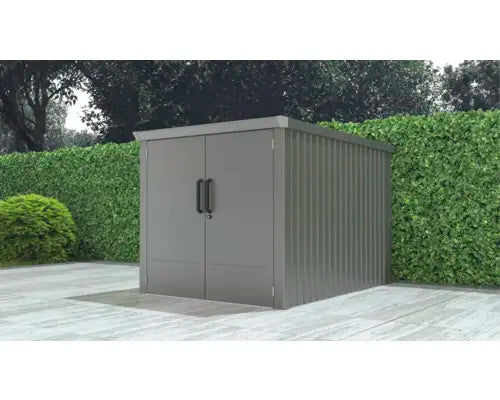B-Ware Konsta Fahrradgarage Fahrradbox Garage Metall Grau Für 4 Fahrräder 162x211x151cm - 4306516766079