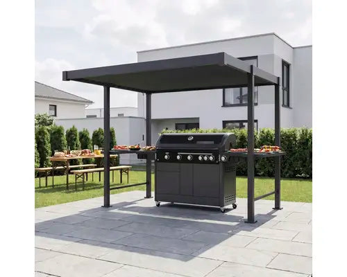 B-Ware Konsta Pergola Pavillon Grillpergola Metall Anthrazit 3x2,5m 8er Pfosten Ral7753 - 4306516777013