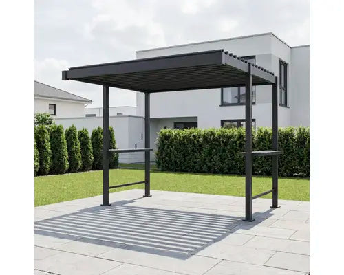 B-Ware Konsta Pergola Pavillon Grillpergola Metall Anthrazit 3x2,5m 8er Pfosten Ral7753 - 4306516777013
