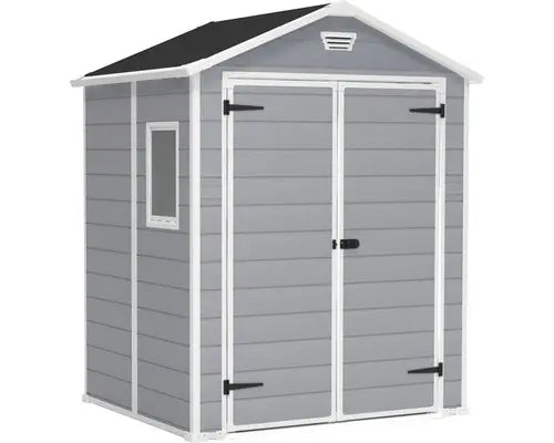 B-Ware Keter Gartenhaus Gerätehaus Hütte Manor Kunststoff Fußboden Fenster Grau - 4306517614676