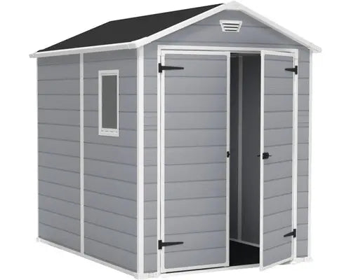 B-Ware Keter Gartenhaus Gerätehaus Hütte Manor Kunststoff Fußboden Fenster Grau - 4306517614676