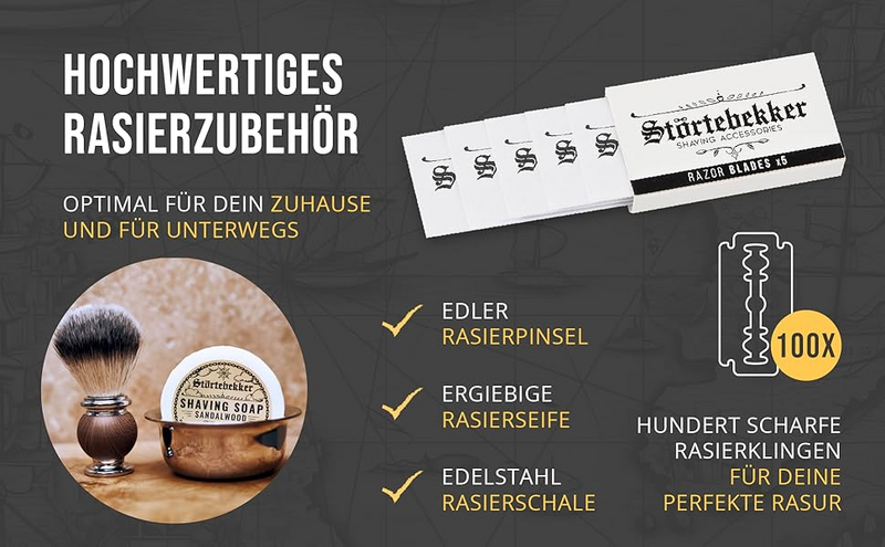 Pinceau de rasage Störtebekker, brosse à barbe, soin de la barbe, poils synthétiques