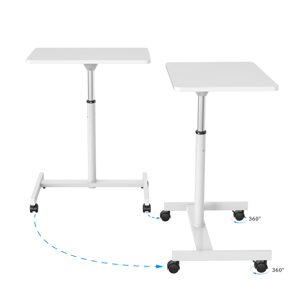 B-Ware Hjh Office Stand Vm Su Stehschreibtisch Stehtisch Laptopständer Mit Rollen Weiß