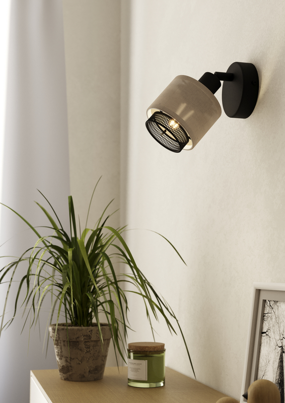 Eglo Retrofit Wandleuchte Rosley Wandlampe Leuchte Lampe E14 40 W Schwarz/Natur B-Ware - 43656