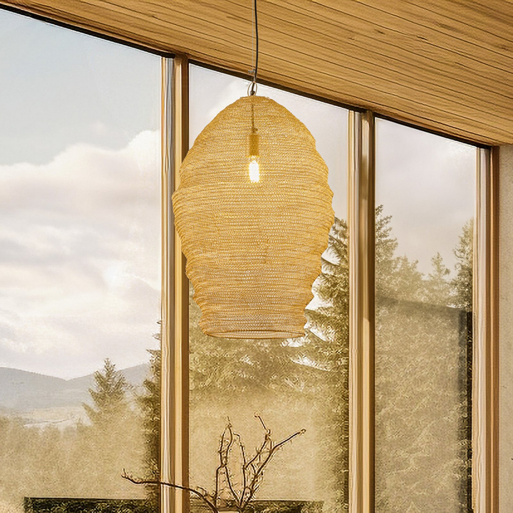 Lindby Hängeleuchte Eldric Hängelampe Lampe Leuchte ø 40 Cm Goldfarben Eisen E27 B-Ware