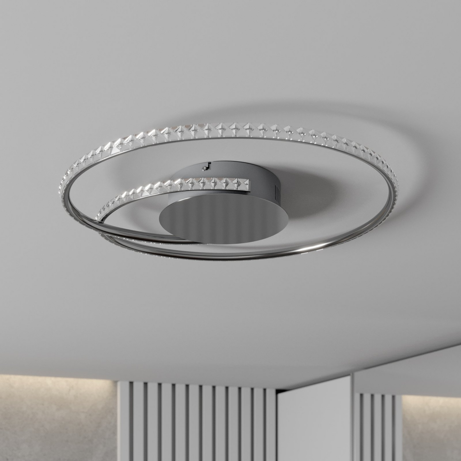 Plafonnier LED Lindby Joline, luminaire, cristal, 45 cm