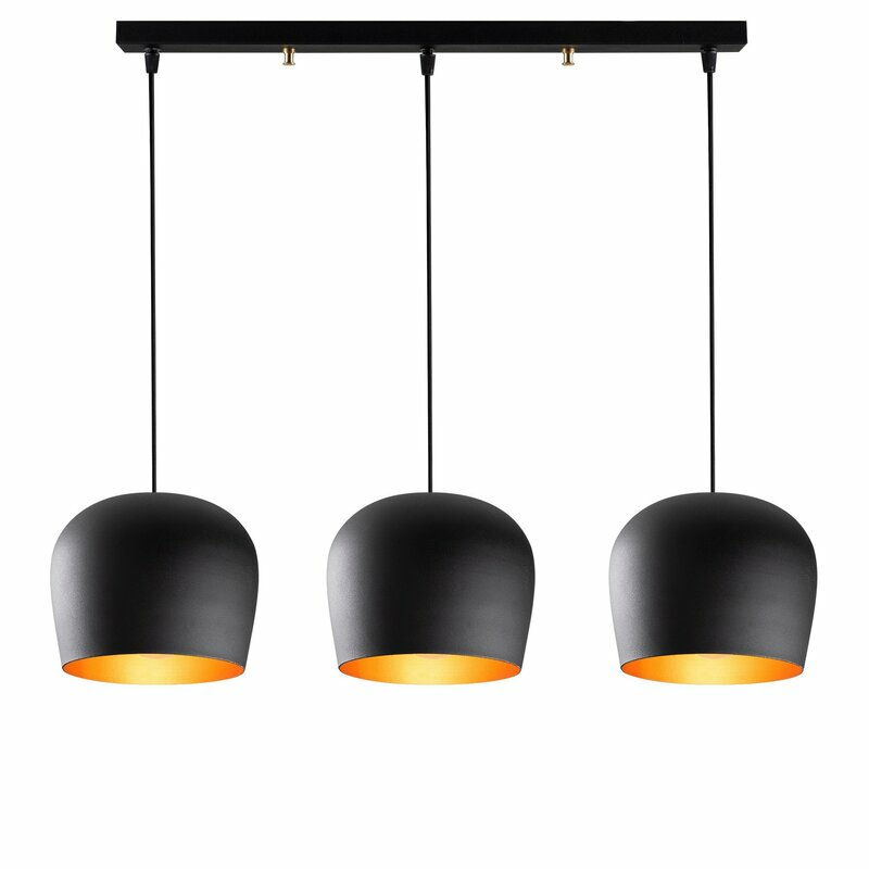 Suspension Excalibur de Mercury Row, qualité B, plafonnier, lampe linéaire, 3 lumières, noir