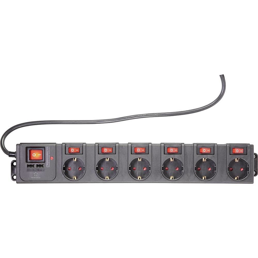 Renkforce 615 C Cmb Susb überspannungsschutz Steckdosenleiste Mehrfach Stecker B-Ware