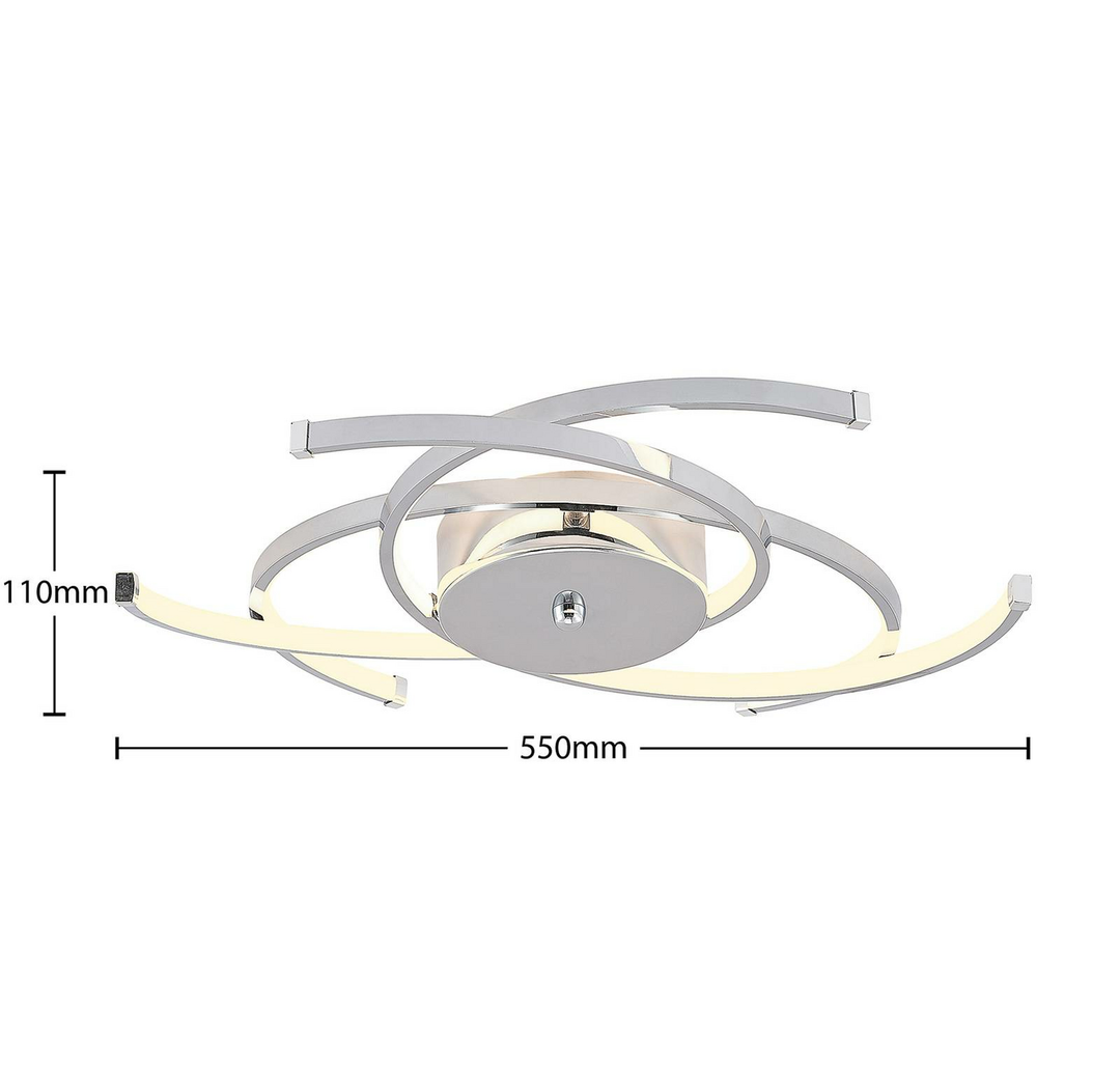 Lindby Omnika Led Deckenlampe Deckenlampe Leuchte Lampe Licht Deckenlicht Chrom  B-Ware - 4251096598285