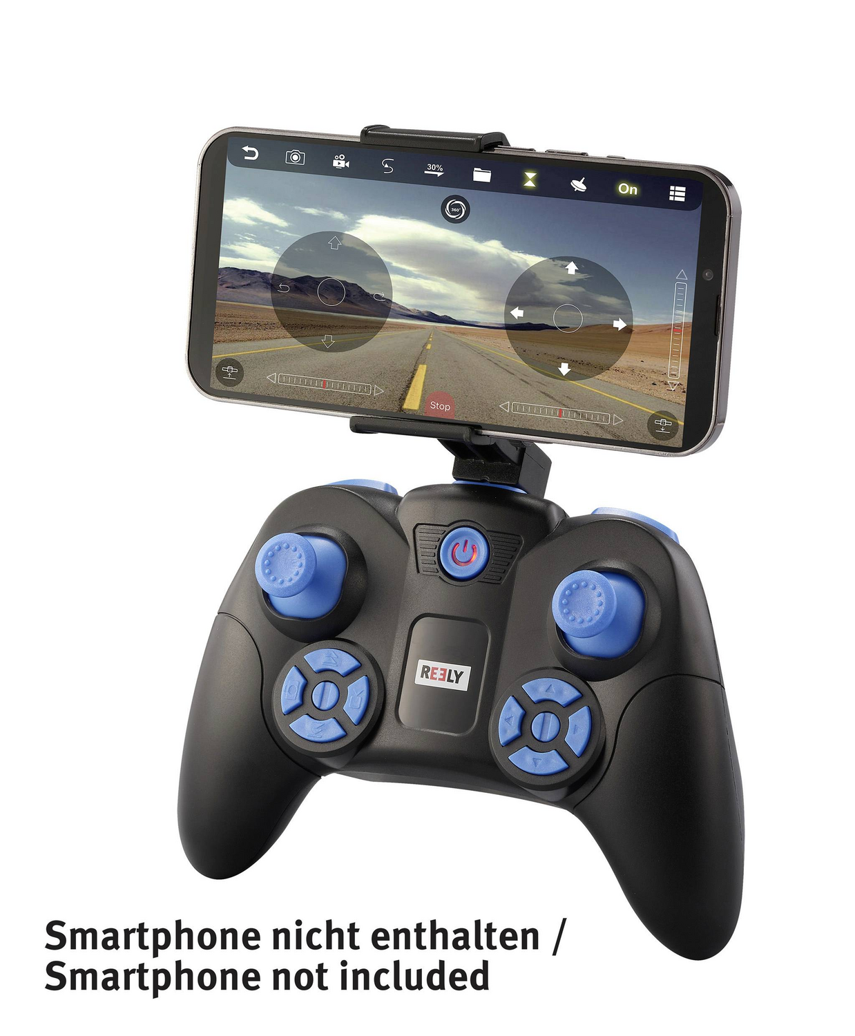 B-Ware Reely Marathon Quadrocopter Rt F Einsteiger Kameraflug Blau Metallic Drohne235