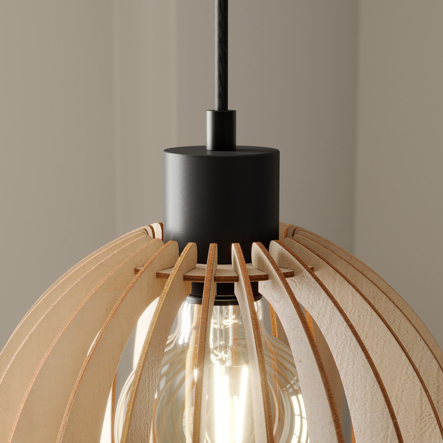 B-Ware Envostar Clay Hängeleuchte Birkensperrholz ø 23 Cm Deckenlampe Pendelleuchte E27