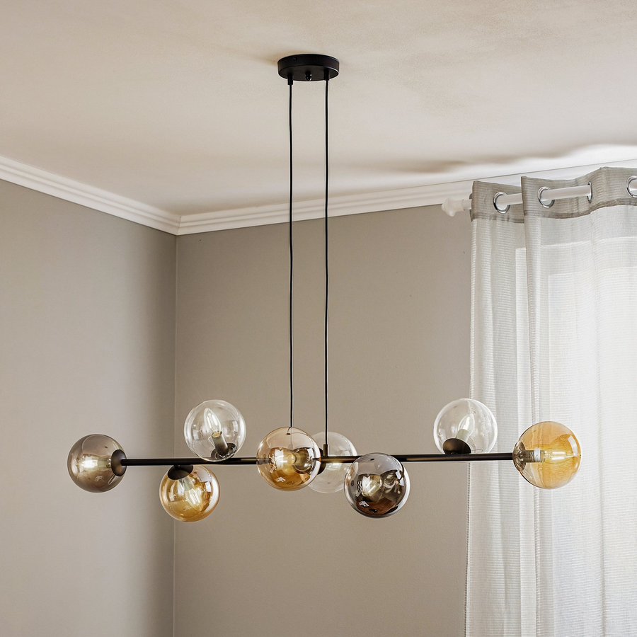 Euluna Hängeleuchte Glassy Deckenlampe Pendelleuchte E14 8 Flg Glas Grafit Am643 B-Ware - 5901738918900