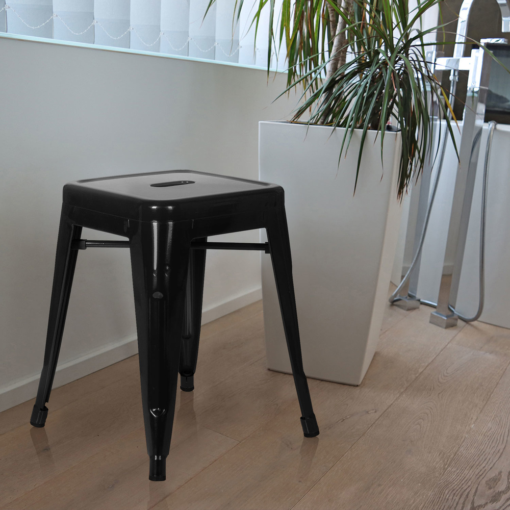 hjh OFFICE Hocker VANTAGGIO Sitzhocker Bistro-Hocker Sitz Stahl metallic schwarz