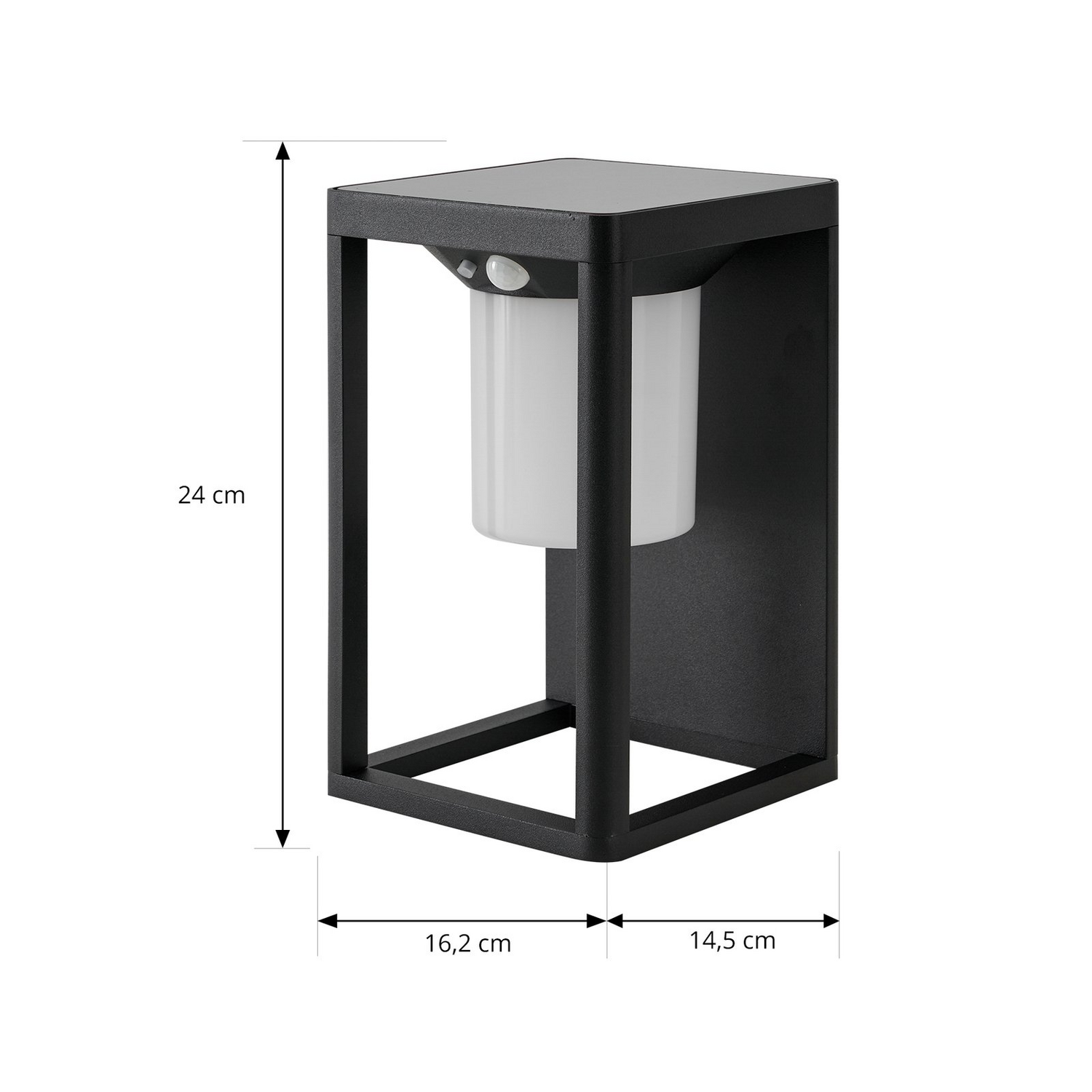 Lucande Led Solar Wandleuchte Tilena Schwarz Alu Sensor Wandlampe Lampe Leuchte B-Ware