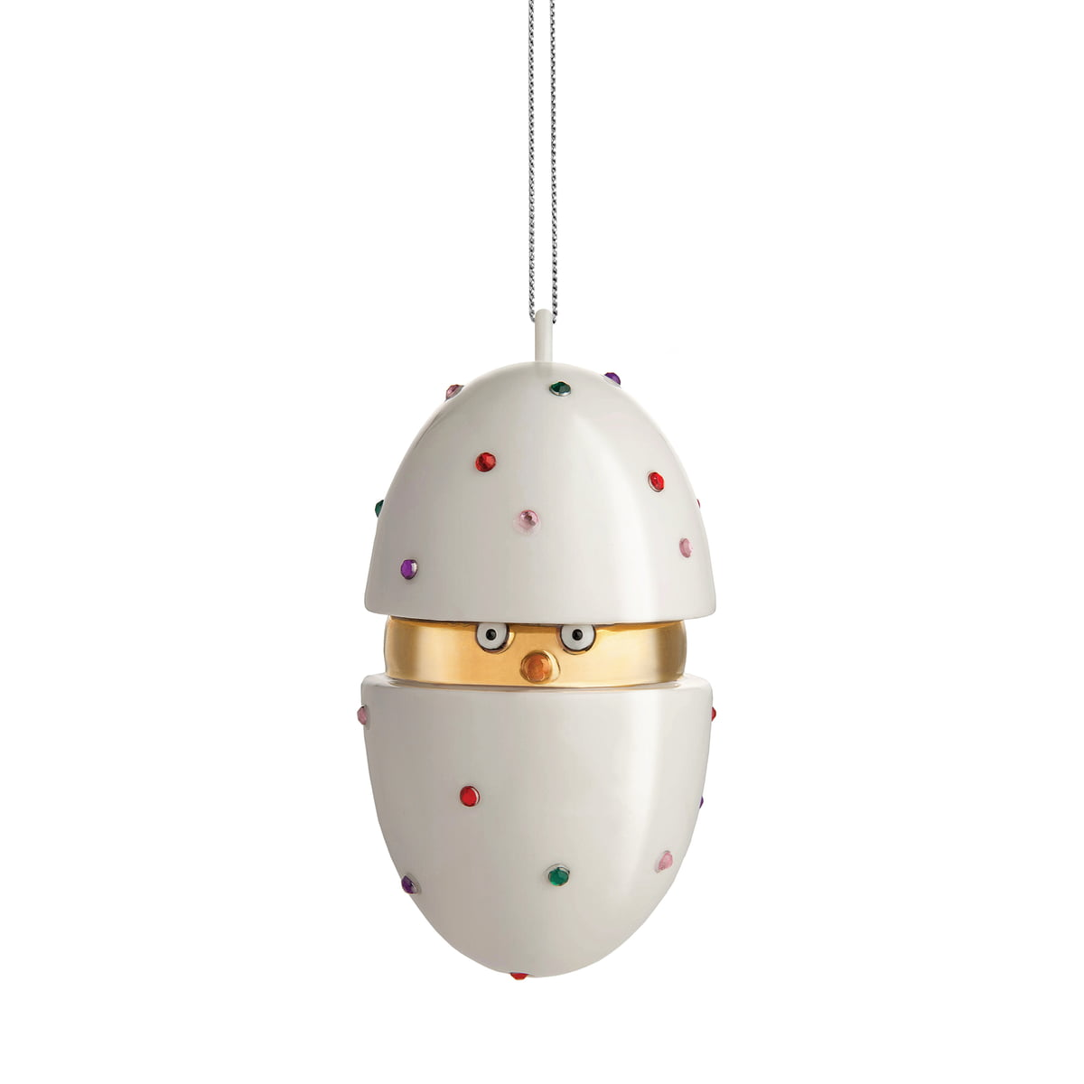 Boule de Noël Alessi, boule décorative en porcelaine multicolore, 8 cm, qualité B