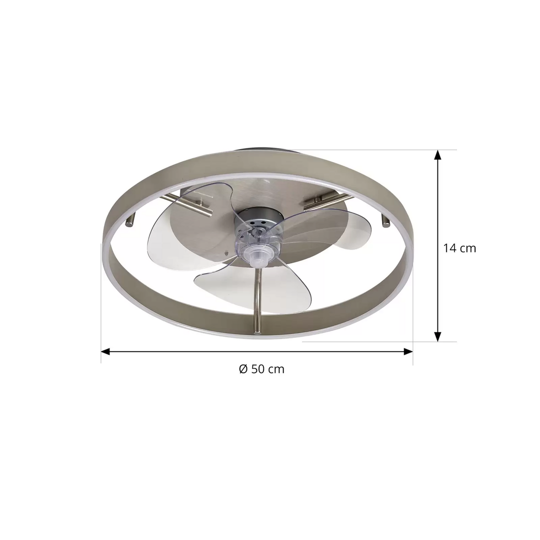 Lindby LED-Deckenventilator Momitu silber leise Ø 14 cm Ventilator Gebläse Lampe