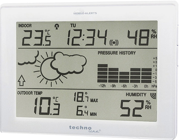 Techno Line MA 10006 Mobile Funk-Wetterstation Digital Uhr Grün-Grau