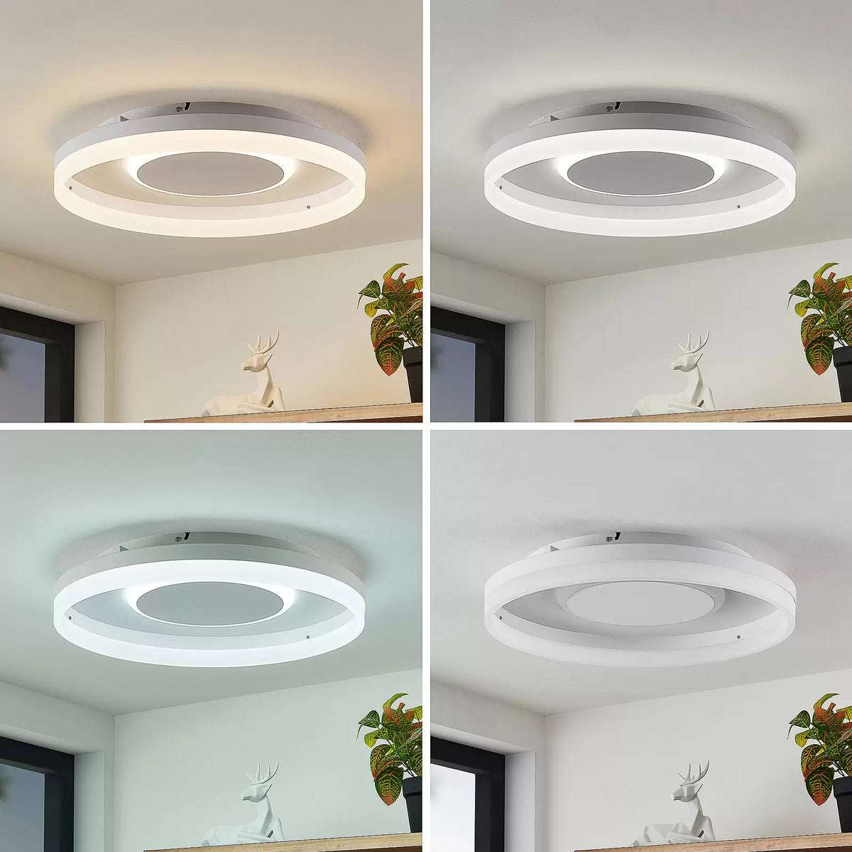 Lindby Deckenleuchte Deckenlampe LED Felisha RGBW Fernbedienung sandweiß Wohn657 - 4251911743111