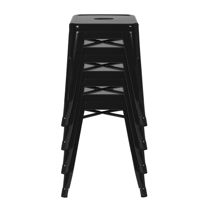 hjh OFFICE Hocker VANTAGGIO Sitzhocker Bistro-Hocker Sitz Stahl metallic schwarz