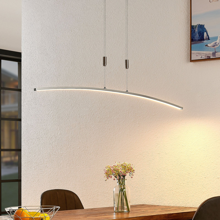 Lindby Phillie LED-Hängeleuchte Hängeleuchte Lampe Leuchte 19 W warmweiß nickel