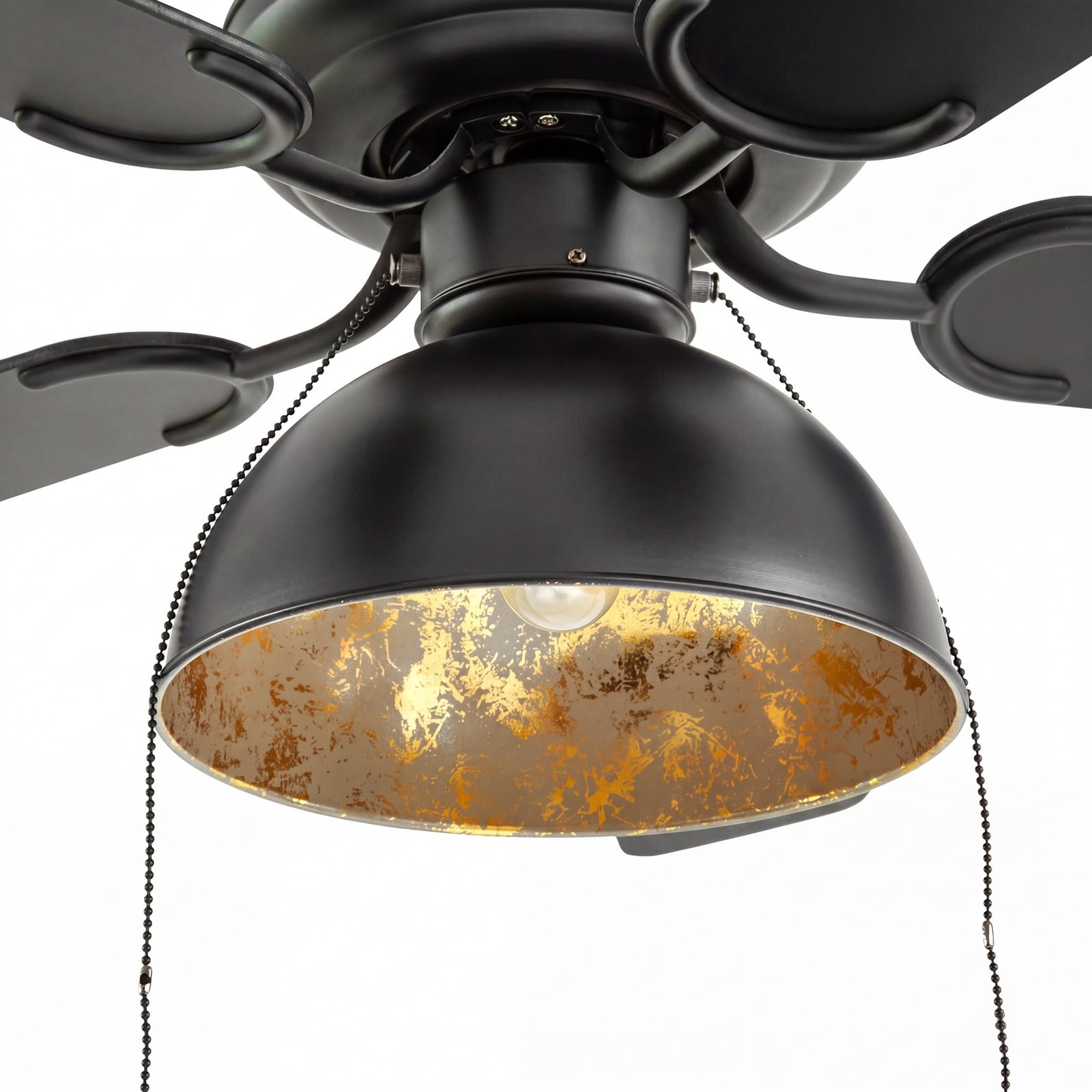 Lucande Deckenventilator Shamoian schwarz-gold Ø132cm leise mit Beleuchtung 25m² - 4251911744736