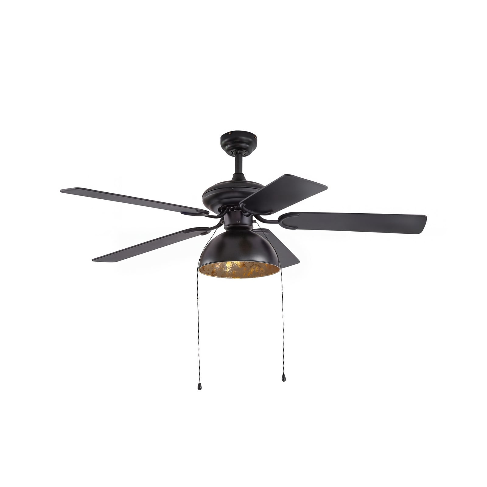 Lucande Deckenventilator Shamoian schwarz-gold Ø132cm leise mit Beleuchtung 25m² - 4251911744736