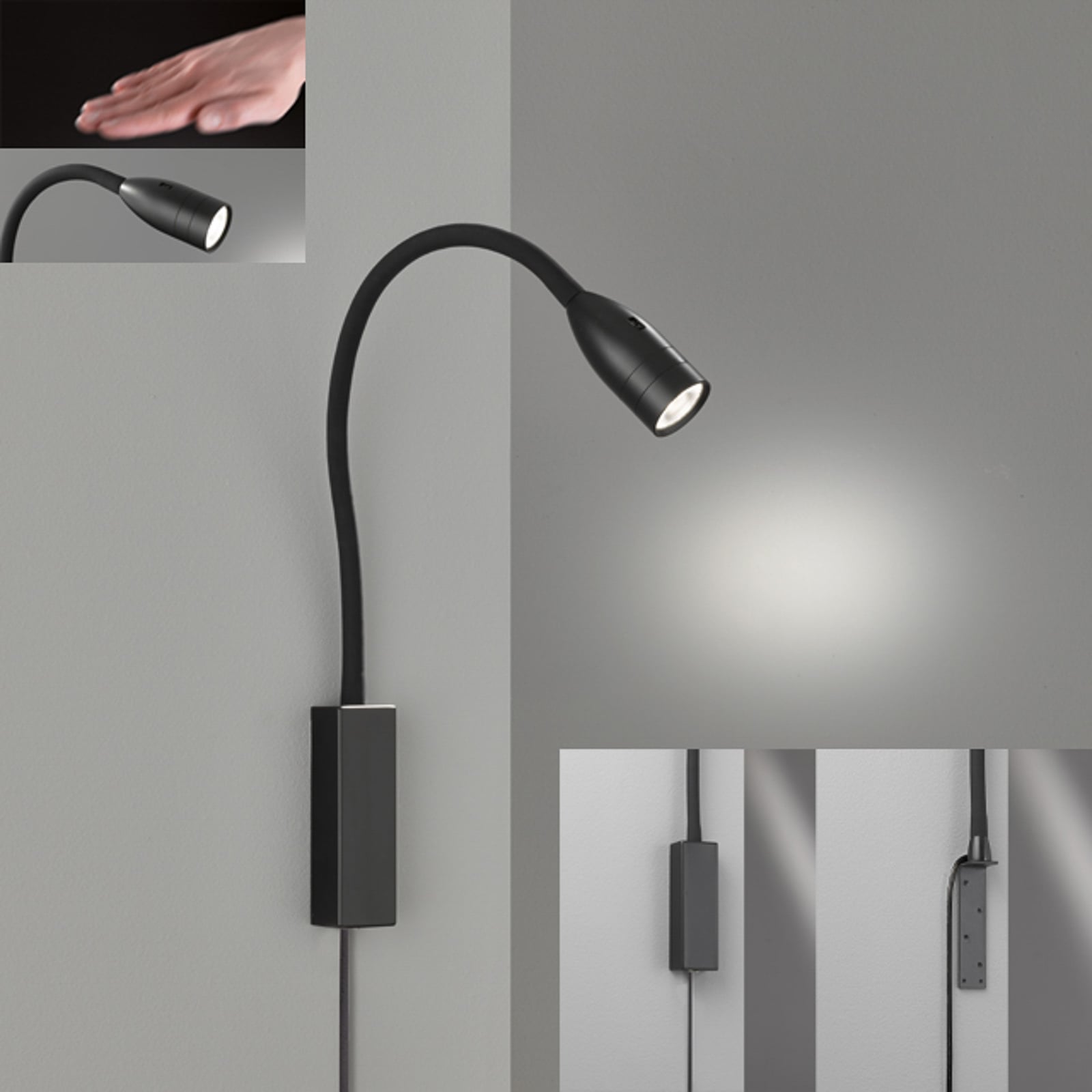FISCHER & HONSEL Wandleuchte Sten LED dimmbar mit Gestensteuerung Schalter 35cm - 4001133301701