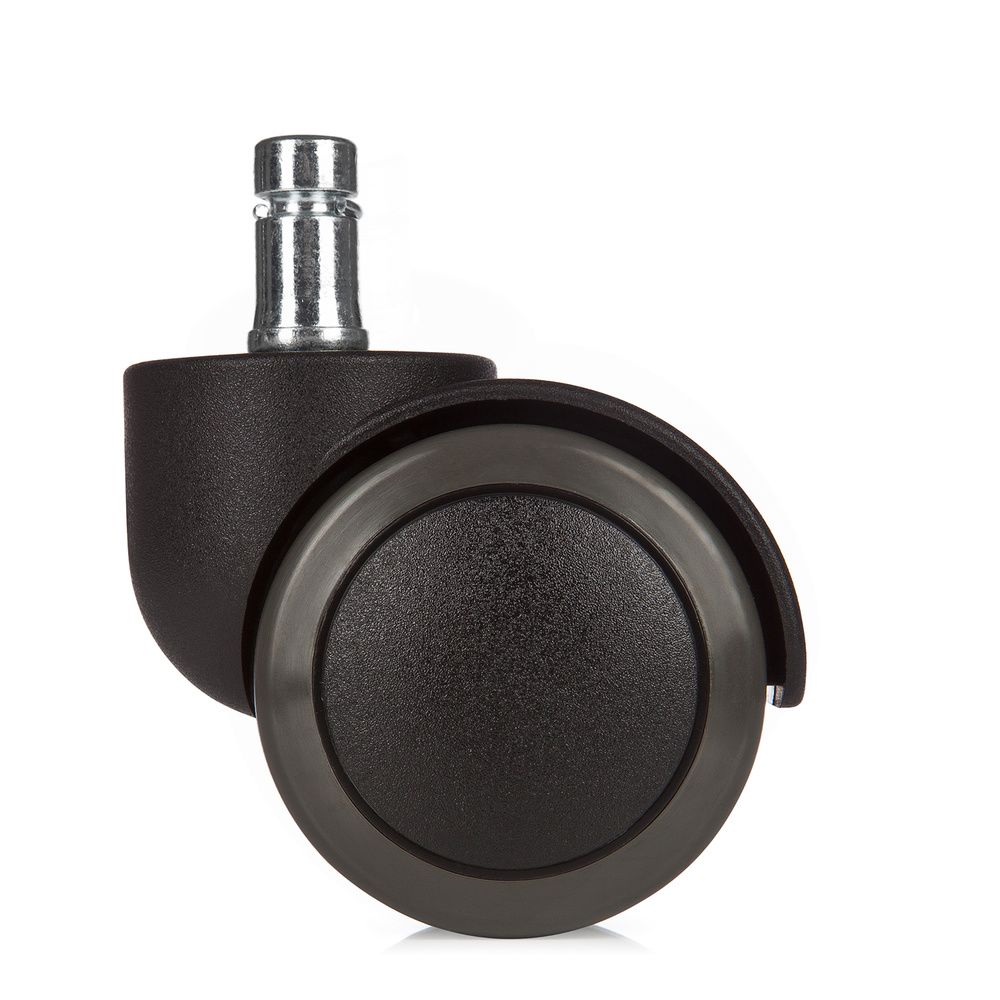 hjh OFFICE 5x ROLO 10mm/50mm Hartböden Stuhlrollen Schwarz Rollen Drehstuhl Büro - 4260182540008