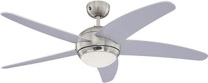 B-Ware Westinghouse Deckenventilator Ventilator Bendan Mit Beleuchtung 132cm Silber