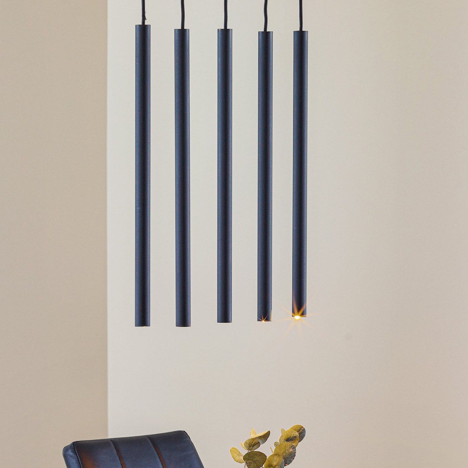 Euluna Hängeleuchte Thin Hängelampe Deckenlampe Lampe Schwarz Fünfflammig Lin941 B-Ware - 5903282730496