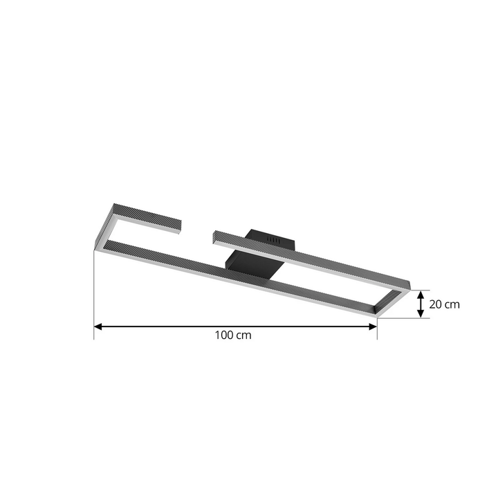 Lucande Led Deckenleuchte Yvor Deckenlampe Deckenlicht 100 Cm Schwarz Aluminium B-Ware - 4251911795011