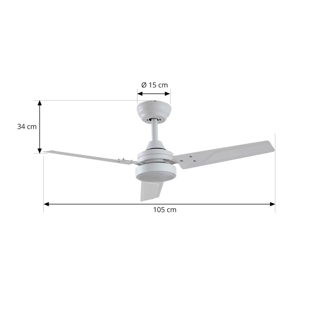 Lindby LED-Deckenventilator Aerallo weiß CCT leise Ventilator Lampe Leuchte Spot