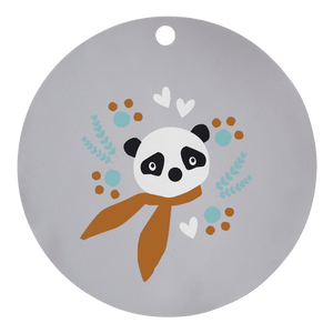Kikadu Silikon Platzset Panda Silbergrau Platzdecke Baby Zubehör 2 Stück
