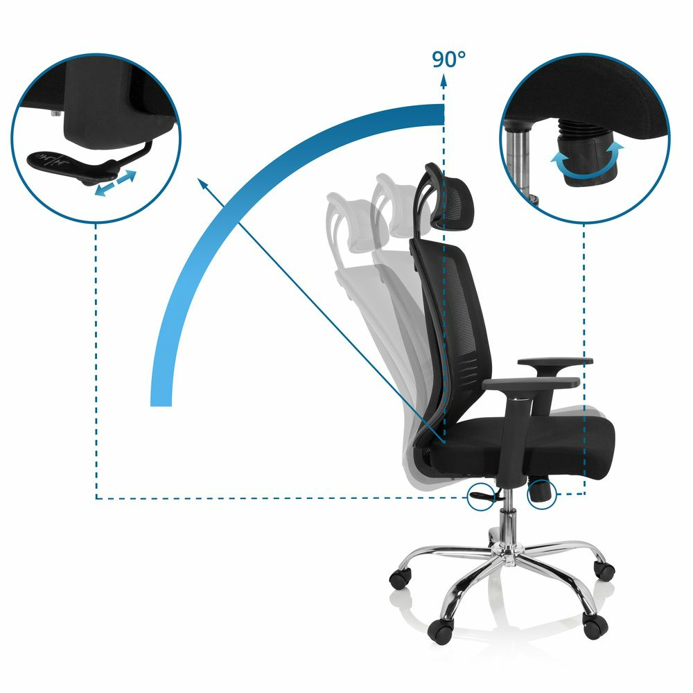 hjh OFFICE ZH 200 Chaise de bureau pivotante noire